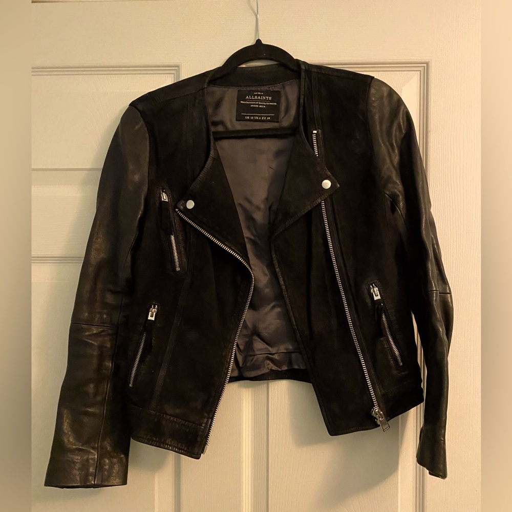 All Saints Leather Motorcycle Jacket